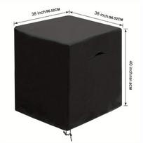 Kvadratinis oro kondicionieriaus dangtis vandeniui atsparus 91,44x91,44x99,06 cm juodas.