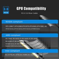 Pcie 3.0 x16 prailgintuvas, 200 mm