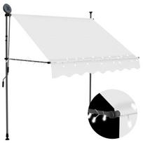 Rankiniu būdu ištraukiama markizė su LED vidaXL, kreminė, 200cm, Kreminė