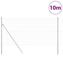 vidaXL Tvora su stulpais Sidabro 1,4 x 10 m Plienas ir PVC