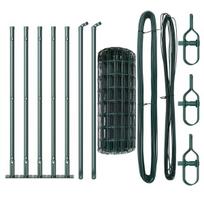 vidaXL Tvora su stulpais Žalia 0,4 x 10 m Plienas ir PVC