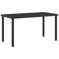 juodas stačiakampis kiemo stalas 140x70x73 cm