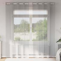 Voile užuolaidos su įvorėmis, 2vnt., šviesiai pilkas, 140x245cm