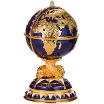 Faberge stiliaus kiaušinio papuošalų dėžutė Gaublys su laivu, 1 vnt.