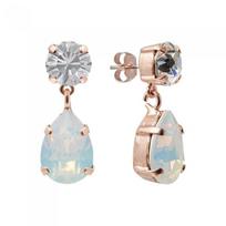 Auskarai moterims DiamondSky „Venus IV (White Opal)“ su Swarovski kristalais