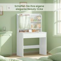 Dressing Table, Makiažo stalas, 40 x 70 x 135 cm, Debesų baltos spalvos, Riietuslaud, Soengulaud, 40 x 70 x 135 cm, Pilvevalge