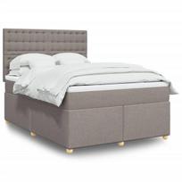 vidaXL Lova su spyruoklėmis ir čiužiniu, taupe, 140x190 cm, audinys