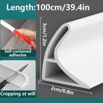 Vandeniui atsparus silikoninis dušo slenkstis su lipniu pagrindu, 100 cm / 39,4 colio