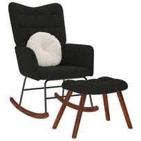 Supama kėdė su taburete black velvet