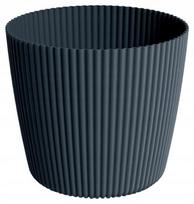 Plastikinis vazonas Milly Round 14,6x12,9 cm antracito spalvos