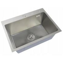 Vieno dubens kriauklė Inox Dekor 50x45 + dozatorius, krepšelis, be skylės