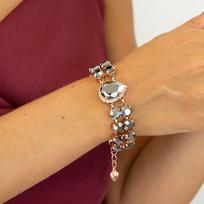 Apyrankė moterims DiamondSky „Celestial Drop III (Jet Hematite)“ su Preciosa kristalais