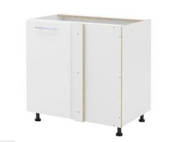 Pastatoma kampinė spintelė Liveo Tiffany T25/DNLP, 80-100 cm, balta