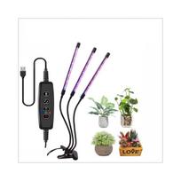LED Grow Light Plant Grow Light Viso spektro Augalų auginimo Apšvietimas Kambarių auginimo Apšvietimas Užsegamas raudonai mėlynas 3 galvutė