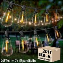 LED girlianda lauko apšvietimui, 6,1 metro 7+1 Lemputės Saulės 8 režimai