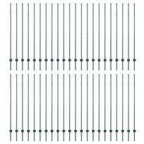 vidaXL Tvorelės stulpas 44 pcs Žalia 200 cm Plienas