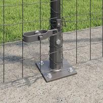 Tvorelių Stulpai su Pagrindo Plokštėmis 26 vnt Ø32mm 88,5cm Cinkuotas Plienas