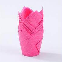 Tulpės formos keksiukų popierinės formelės,  Rose Red 50 vnt