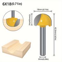 Frezos antgalis medienai apvaliu dugnu, 6mm kotas, 1vnt 6x18mm