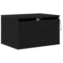 Naktinis staliukas su LED, montuojamas ant sienos, juodas 50x36x30 cm