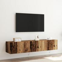 TV sieniniai spintelės su LED apšvietimu 2 vnt. Senas medis 80x35x31 cm