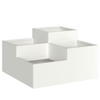 Sodo vazonas 80x80x48 cm Baltas Plienas