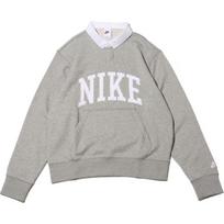 Nike raidės spausdinimo ilgomis rankovėmis polo marškinėliai vyriški viršutiniai drabužiai pilki FN3113-063 XL
