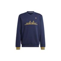 Adidas Originals Raidžių Siuvinėjimo Dryžuotas Apvalios Kaklo Megztinis Ilgomis Rankovėmis Džemperis Vyriškas Džemperis Tamsiai Mėlynas IR7596 XXL blue