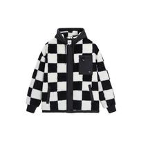 Vans Juoda Balta Langeliu Dygsniuotas Avies Vilnos Gobtuvu Pūkinė Striukė Moteriška Viršutinė Apranga VN0A7YJ5Y7C S