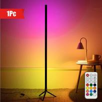 RGB reguliuojama LED kampinė lempa su pulteliu.