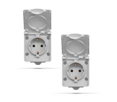 Lauko lizdas v/a 1V, Videx Binera, pilkas, IP65 (2 vnt.)