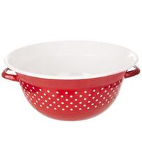Virtuvinis dubuo Tecka raudonas emaliuotas su žirneliais 34 cm 9 l