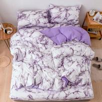 Patalynė, marmurinis minkštas antklodės antklodės užvalkalų komplektas (2 vnt.) - AU - Vieno dydžio 150x200 cm purpurinės spalvos patalynės komplektas.