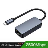 2500Mbps USB 3.0 laidinis USB Type C į Rj45 Lan Ethernet adapteris RTL8156 tinklo plokštė PC Macbook Windows nešiojamam kompiuteriui Type C