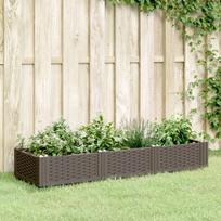 Sodo lovelis su kuoliukais, 125x40x28,5 cm, rudas, PP