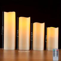Bekvapės LED žvakės su pulteliu, Rinkinys iš 4 (10,16 cm12,7 cm15,24 cm17,78 cm) X1 PC
