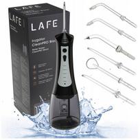 Belaidis burnos irigatorius Lafe CleanPRO Black LAFFLO47480, 300 ml, 5 režimai, 6 antgaliai