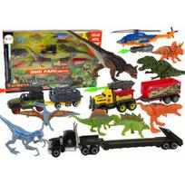 Dinozaurų parko rinkinys su transporto priemonėmis ir dinozaurais