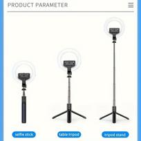 Asmenukių lazda ("Selfie sticks") V02S belaidė asmenukių lazdelė su reguliuojama LED šviesa.