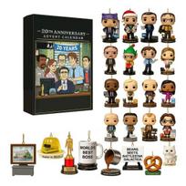 Office 20th Anniversary Advent Calendar 2025 24 Days Acrylic Ornament with TV Show Themes Christmas Countdown Decor for Fans & Collectors A