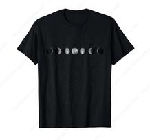 Mėnulio fazės Astronomija Marškinėliai Apvalus kaklas Trumpomis rankovėmis Marškinėliai Viršutiniai drabužiai S juoda