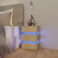 Naktinė spintelė su LED apšvietimu, 45x35x67 cm, ruda