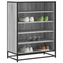 vidaXL Spintelė batams, pilka ąžuolo, 75x38x97,5cm, mediena ir metalas