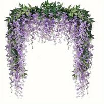 Dirbtinė svyrančių visterijų girlianda,  Violetinė
