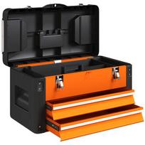 Tuščia įrankių dėžė, 49,7 x 25,3 x 28,9 cm Įrankių dėžė su stalčiumi, „Mini-Box“ plieninė, oranžinė, Oranžinė