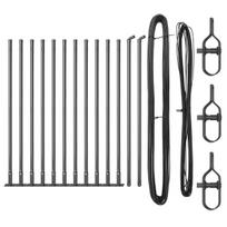 Aptvarų Stulpai su Pagrindo Plokštėmis 13 vnt Ø32mm 110cm Cinkuoto Plieno