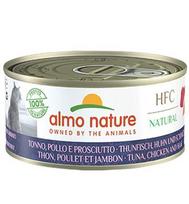Almo Nature HFC Natural ėdalas katėms su tunu, vištiena ir kumpiu, 150 g