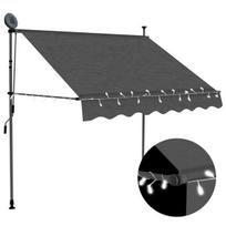 Rankiniu būdu ištraukiama markizė su LED vidaXL, antracito, 150cm, Pilka