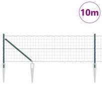 vidaXL Tvora su stulpais Žalia 0,8 x 10 m Plienas
