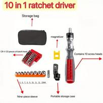 10-in-1 ratchet atsuktuvų rinkinys